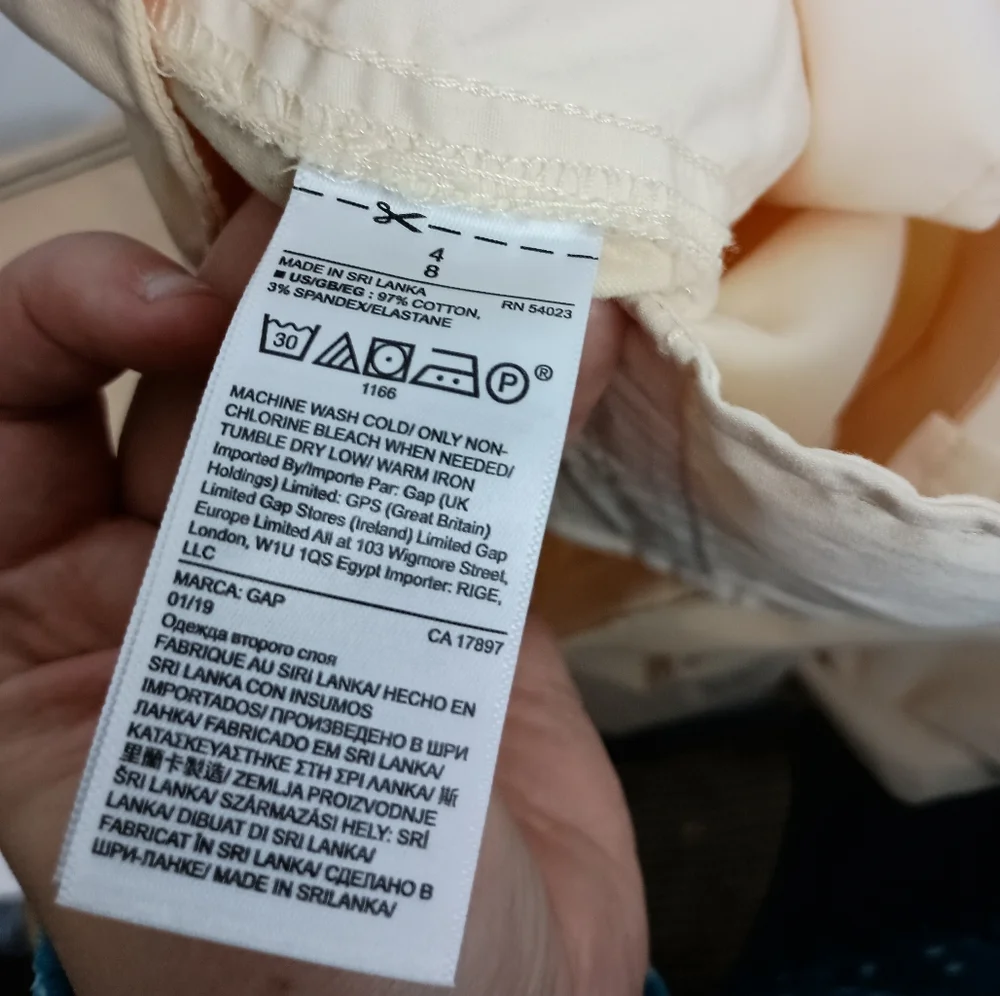 GAP Girlfriend Chinos Midrise Yellow Cream Blue‎ Stripe (#1,348)